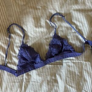 Purple lace triangle bralette